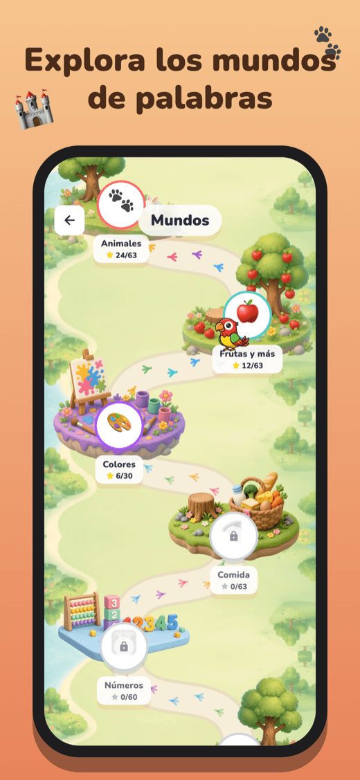Mapa de mundos temáticos de ¡Habla!